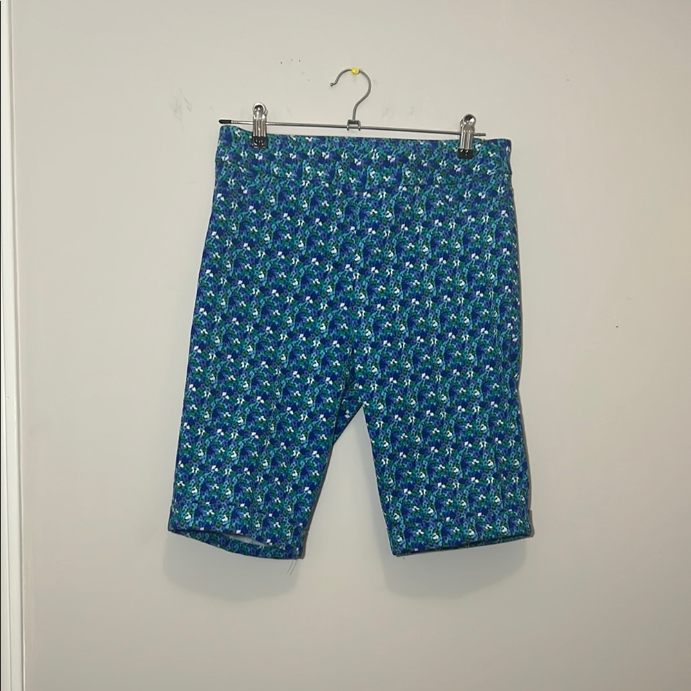 Soft Surroundings Floral Print Bermuda Pull On Shorts